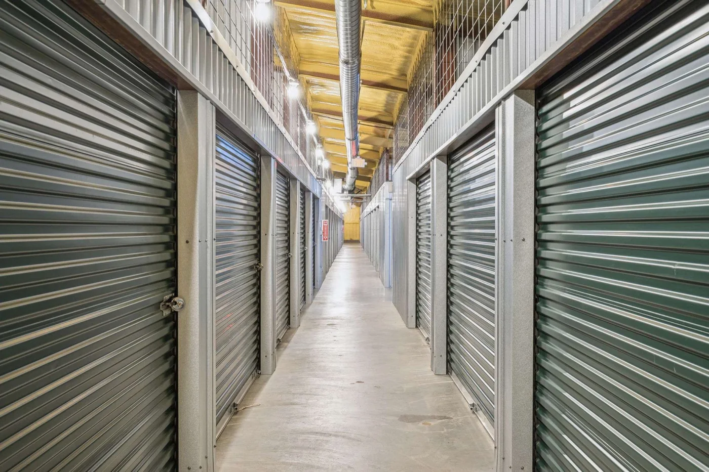 Climate-controlled storage units inside the McCreary Rd building