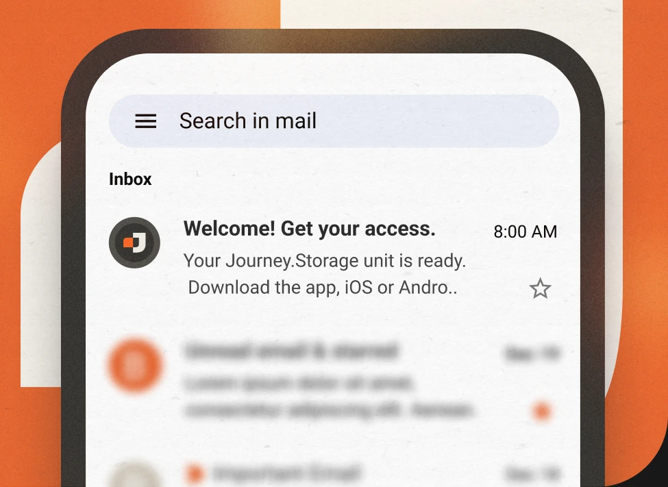 Welcome e-mail with access code
